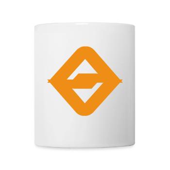 Logo de l’emblème du badge numérique cool - Mug blanc - blanc - Devant