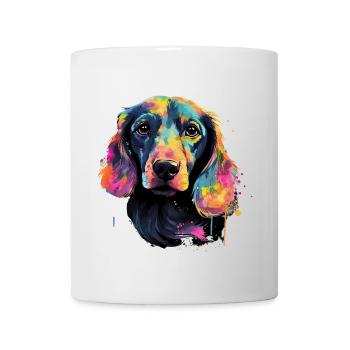 Teckel Chien Teckel Aquarelle Art Tête de Chien - Mug blanc - blanc - Devant