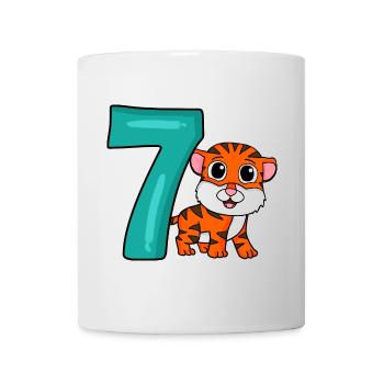 7 birthday 7 years old with animal motif - seven - Mug - white - Front
