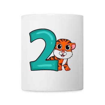 2 anniversaire 2 ans avec motif animal - deux - Mug blanc - blanc - Devant