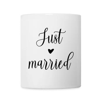 Just married with heart - Mug - white - Front