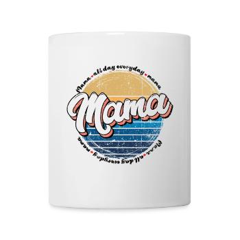 Mama Rétro Sunset Circle - Mug blanc - blanc - Devant