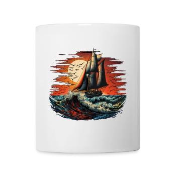 Sailing ship at full speed - Mug - white - Front