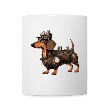 The Steampunk Dachshund | Dachshund - Mug - white - Front