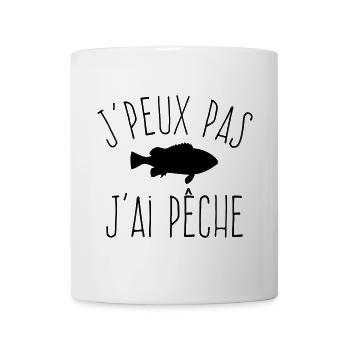 J'peux pas j'ai Pêche - Humour Pêcheur - Mug blanc - blanc - Devant