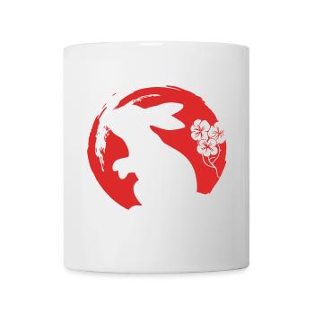 Bunny Silhouette Japonais - Mug blanc - blanc - Devant