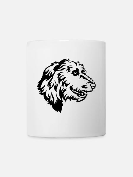 Irish Wolfhound Kopf - Tasse - Weiß