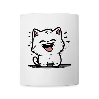Loughing Kitty - Tasse - Weiß - Vorne