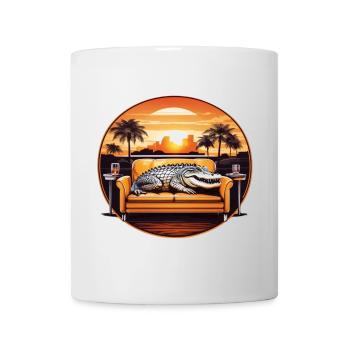 Alligator auf Sofa - Tasse - Weiß - Vorne