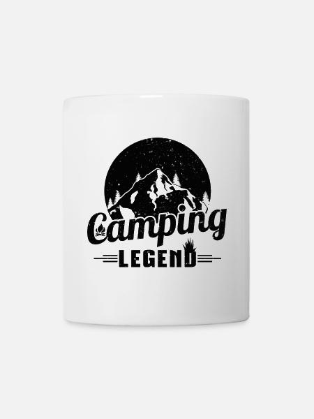 Camping Legend Grunge Style Schwarzes Camper Design - Tasse - Weiß