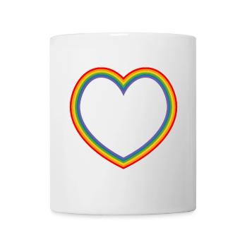 LGBT Regenbogen Herz lgbt csd tshirt - Tasse - Weiß - Vorne
