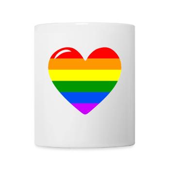 Herz Liebe Regenbogenflagge - Tasse - Weiß - Vorne