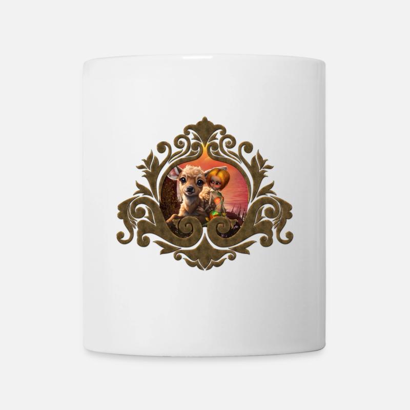 La petite fée et le faon mignon - Mug blanc - blanc