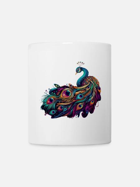 Pfau - Tasse - Weiß