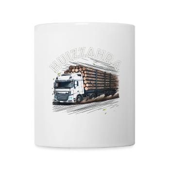 huizzahra holzzahra dialekt forst spruch lkw - Tasse - Weiß - Vorne