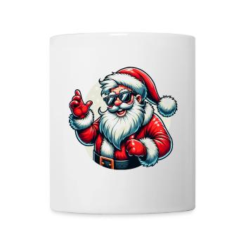 Weihnachtsmann mit Sonnenbrille Xmas Kostüm - Tasse - Weiß - Vorne