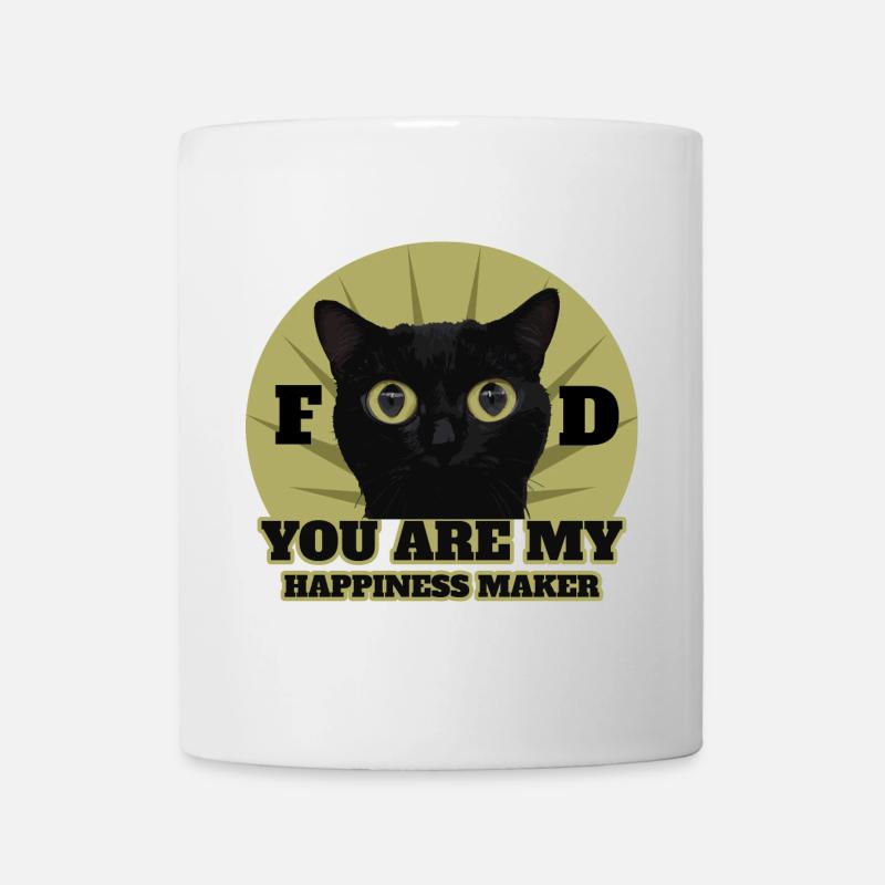 Süße Schwarze Katze - Tasse - Weiß