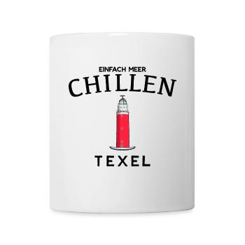 Texel, Einfach Meer chillen, Niederlande Zeichnung - Tasse - Weiß - Vorne