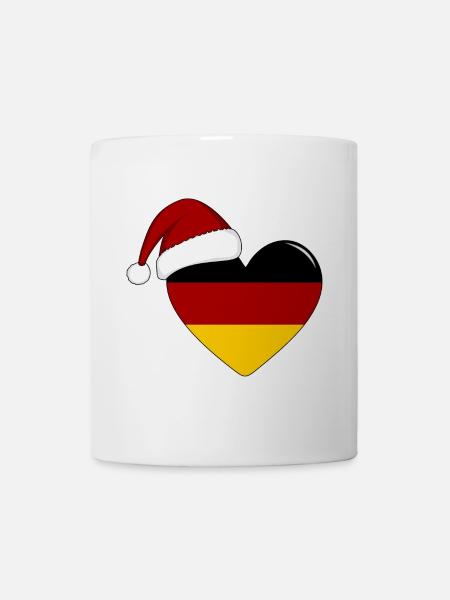 Deutschland Flagge Weihnachten Herz - Tasse - Weiß