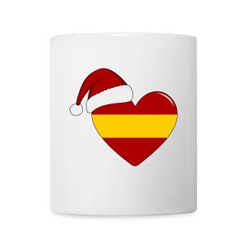 Drapeau Espagne coeur de Noël - Mug blanc - blanc - Devant