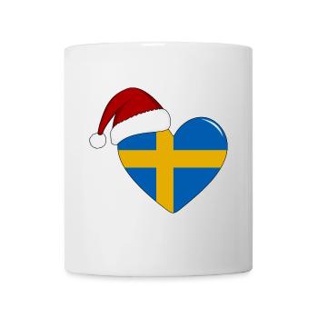Schweden Flagge Weihnachten Herz - Tasse - Weiß - Vorne
