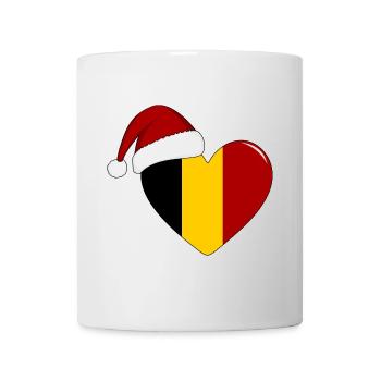 Drapeau de la Belgique Coeur de Noël - Mug blanc - blanc - Devant