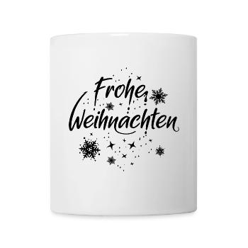 frohe weihnachten Schnee Symbol Schneekristalle - Tasse - Weiß - Vorne