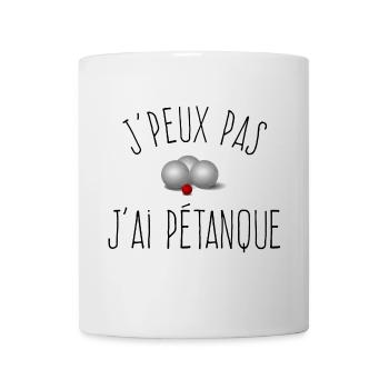 J'peux pas j'ai Pétanque / Boules de Pétanque  - Mug blanc - blanc - Devant