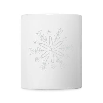 Fleur de cristal de neige en filigrane en hiver - Mug blanc - blanc - Devant
