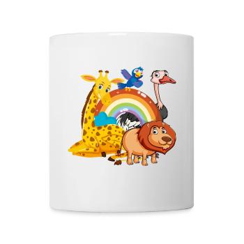 Regenbogen Dschungel Pals Illustration - Tasse - Weiß - Vorne