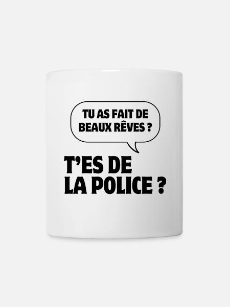 pas du matin, grincheux le matin, police - Mug blanc - blanc