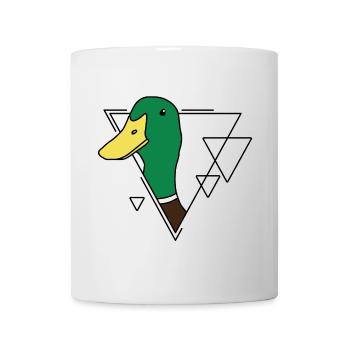 Canard coloré en design géométrique - Mug blanc - blanc - Devant