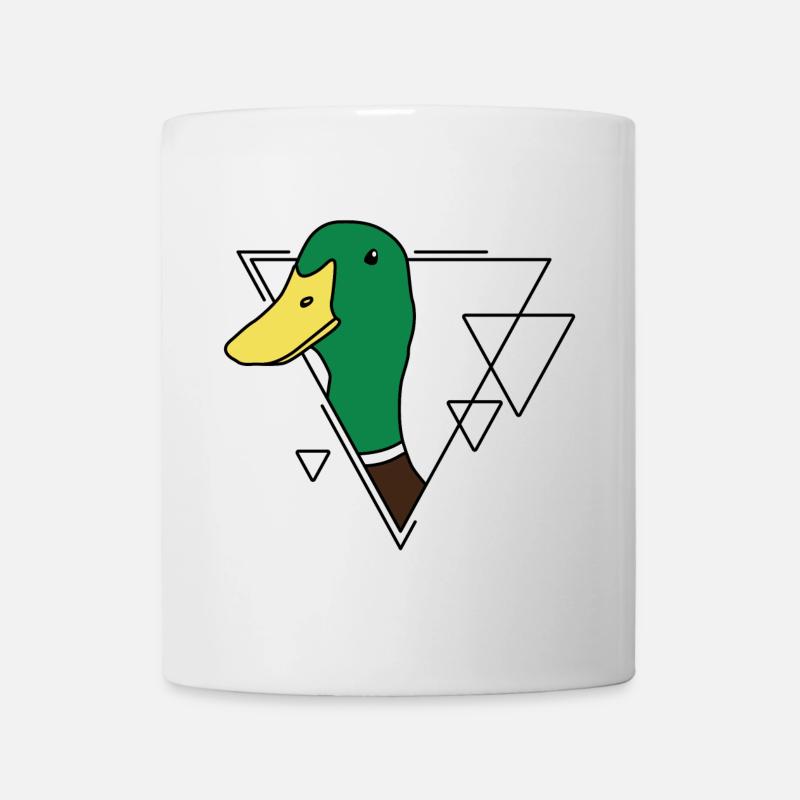 Canard coloré en design géométrique - Mug blanc - blanc