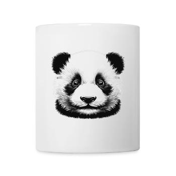 Pandas 🐼 Schwarz-Weiß-Panda-Gesichtskunst - Tasse - Weiß - Vorne