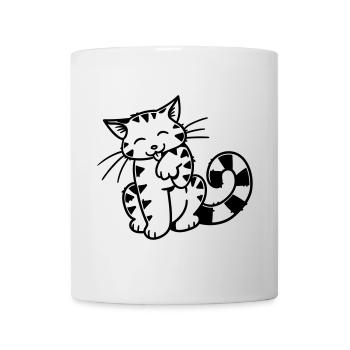 Cartoon Kitten - Tasse - Weiß - Vorne