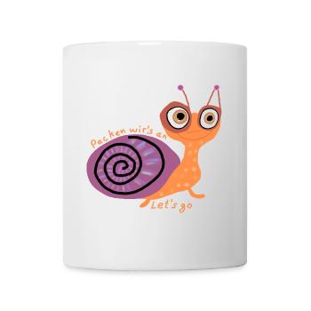 Schnecke mit Spruch - Tasse - Weiß - Vorne
