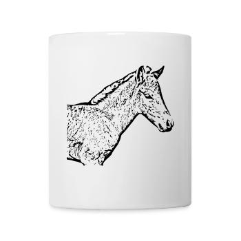 Chevaux T-shirt Cadeau Cavalier - Mug blanc - blanc - Devant
