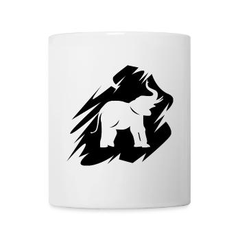 Elefant Pinselstrich Symbol Icon Elefanten Tiere - Tasse - Weiß - Vorne
