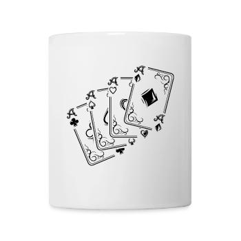 Cartes Icône Cartes à jouer Feuille Poker Skat Joueur - Mug blanc - blanc - Devant