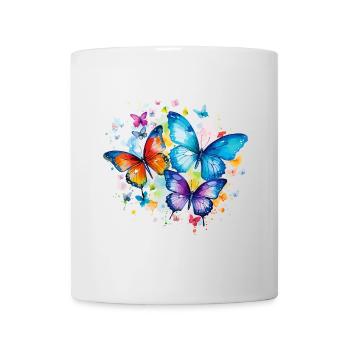 Papillons Coloré Coloré Belle Art Nature - Mug blanc - blanc - Devant