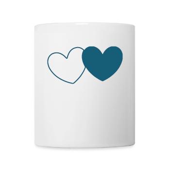 blaues Herz 2 Herzen Valentinstag - Tasse - Weiß - Vorne