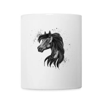 Motif gracieux du cheval noir - Mug blanc - blanc - Devant