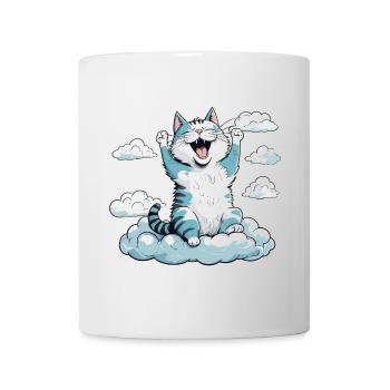 Cat waking up, cat humor! - Mug - white - Front