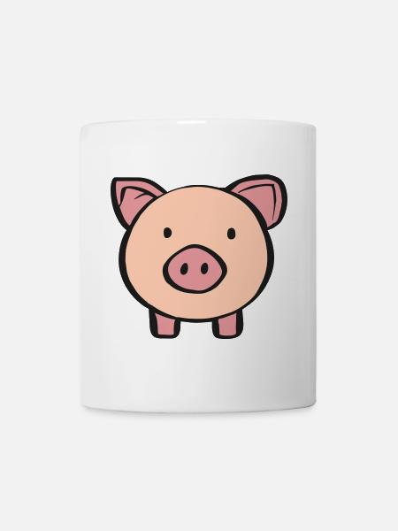 Schweinchen - Tasse - Weiß
