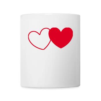 rotes Herz rot Herzen rot Herz Geschenk Muttertag - Tasse - Weiß - Vorne