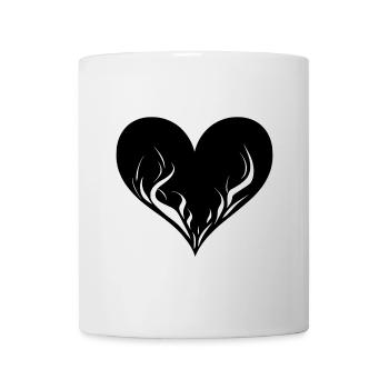 Herz mit Flammen - Tasse - Weiß - Vorne