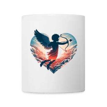 Valentinstags-Amor schießt direkt ins Herz - Tasse - Weiß - Vorne
