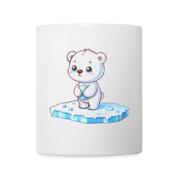 Eisbär auf Eisscholle globale Erwärmung - Tasse - Weiß - Vorne