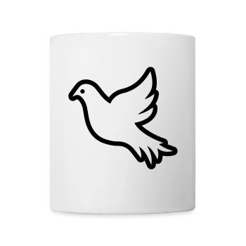 Dove Contour Outline Peace Symbol - Mug - white - Front