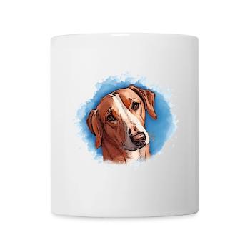 Hund SAVEBRACKE Jagdhund türkis Aquarell Design  - Tasse - Weiß - Vorne